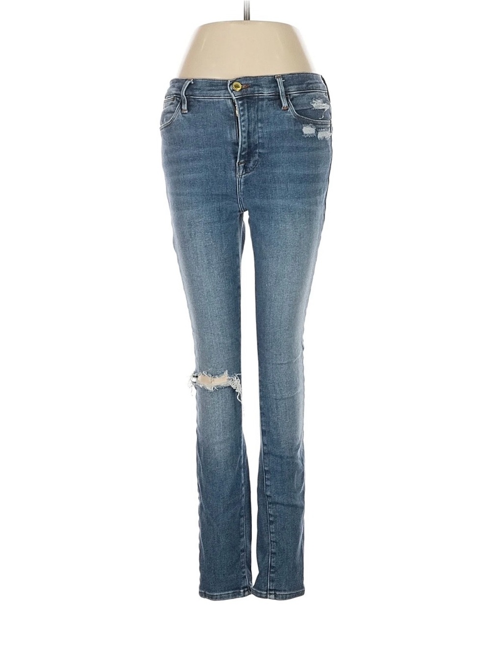 Frame Le High Skinny Jeans….Sz: 28….Color: Medium Blue…Preowned